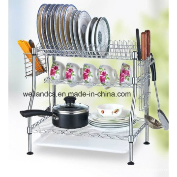 DIY Cocina de hierro de cromo único plato Rack (CJ-C1136)